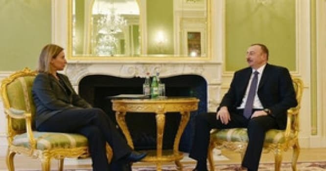 İlham Əliyev Federiko Moqerini ilə görüşüb