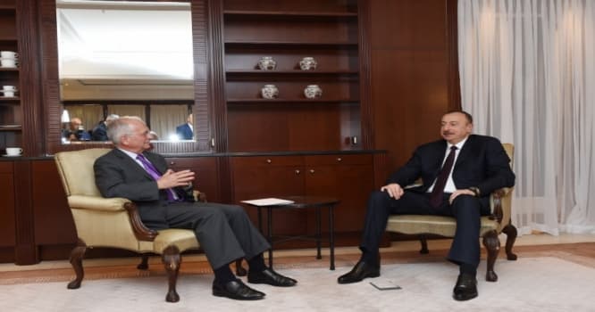 İlham Əliyev Münhen Təhlükəsizlik Konfransının sədri ilə görüşüb