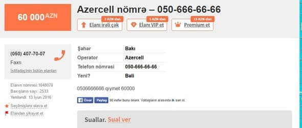 Bakıda ev qiymətinə mobil nömrə satılır - FOTO