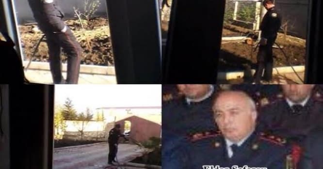 Cəlilabadın rəis müavini polisləri bağında işlədir - FOTO