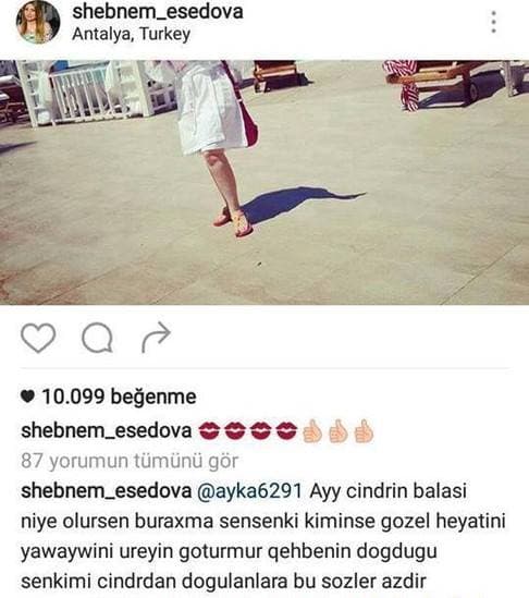 Şəbnəm Tovuzlu izləyicisini söyərək təhqir etdi - FOTO