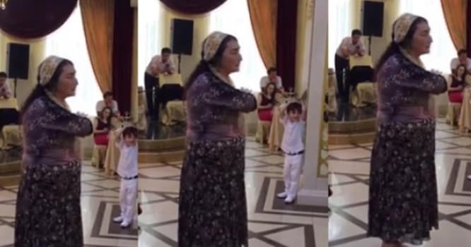 Nənə toyda diskoteka oynadı, gənc qızlara meydan oxudu.... - VİDEO