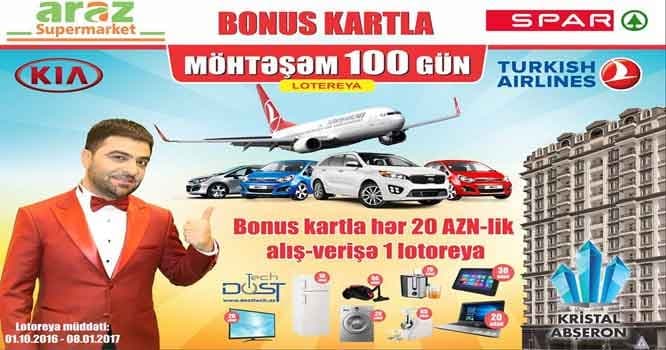 "Araz" və SPAR supermarketlərindın növbəti " Möhtəşəm 100 gün" lotoreyası - II tiraj
