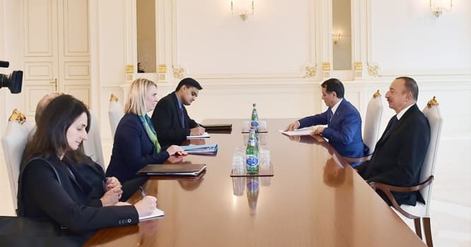 İlham Əliyev ABŞ dövlət katibinin müşavirinin müavinini qəbul edib