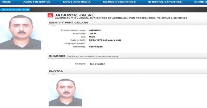 Daha bir azərbaycanlı beynəlxalq axtarışa verildi