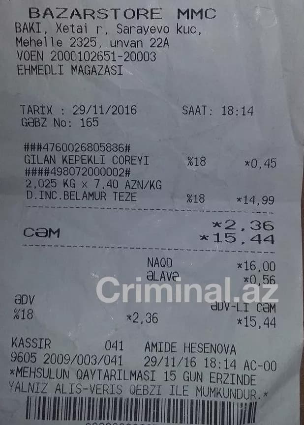 "Bazarstore"də xanım müştəriyə zor tətbiq etdilər - AÇIQLAMA