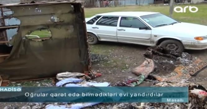 Heç nə tapmayan oğrular evi yandırdı - VİDEO