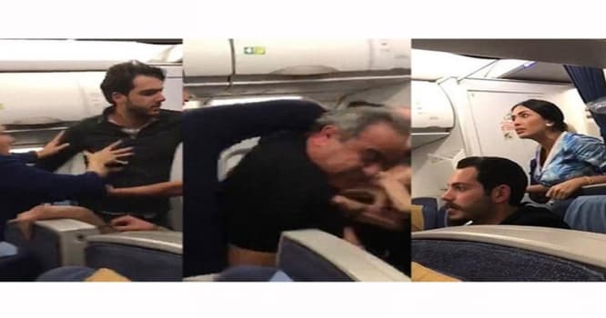 Təyyarənin İstanbulda məcburi eniş etməsinə səbəb olan davanın VİDEOSU