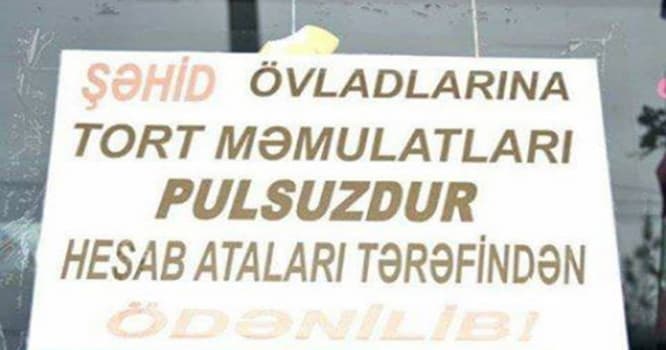 “Şəhid övladlarına çörək pulsuzdur...” elanı - Reklam, yoxsa kömək?