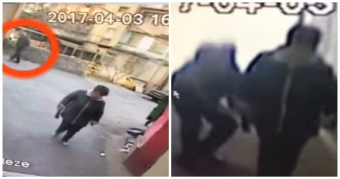 Bakıda yaşlı kişi qadına hücum etdi, kameraya düşdü - VİDEO