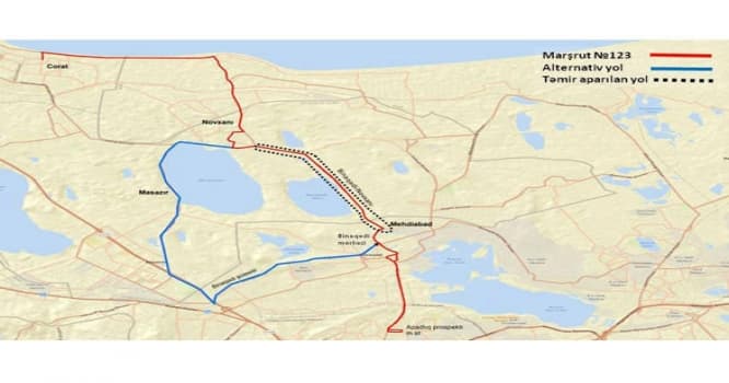 Bakıda bu avtobusların hərəkət sxemi dəyişdirilir