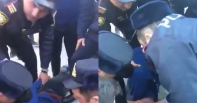 Bakıda avtobusda huşunu itirən şəxsi polislər belə xilas etdi - VİDEO