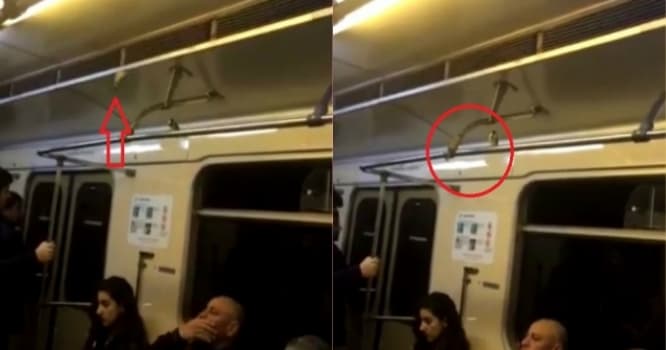 Bakı metrosunda sərnişinləri çaşdıran maraqlı hadisə - VİDEO