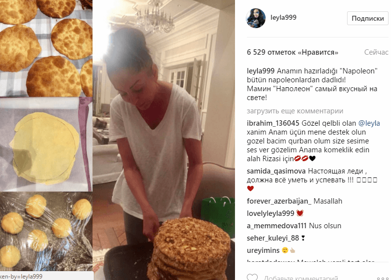 &ldquo;Anamın bişirdiyi &ldquo;Napoleon&rdquo;... Leyla Əliyevadan maraqlı foto