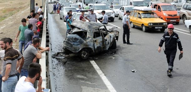 Bakıdakı dəhşətli qəzadan fotolar