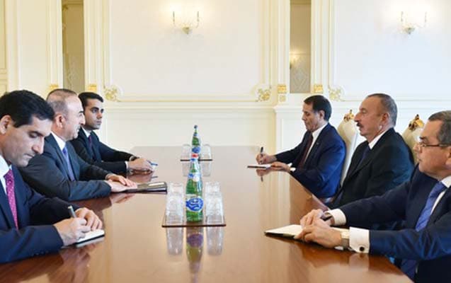 Mövlud Çavuşoğlu Azərbaycan prezidentinin qəbulunda (FOTO)