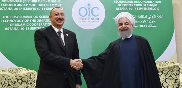 İlham Əliyev Astanada Həsən Ruhani ilə görüşüb (FOTOLAR)