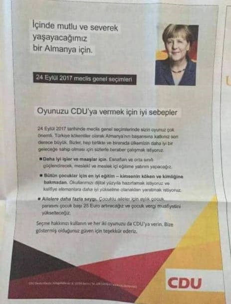 Merkel türklərdən səs istəyir (FOTO)