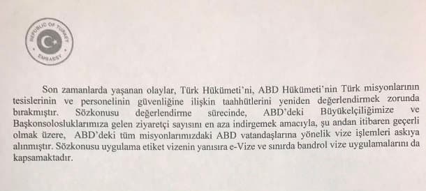 Türkiyədən ABŞ-a viza qadağası cavabı (FOTO)