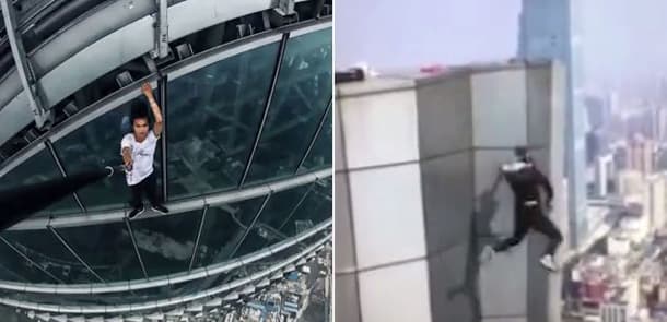 Adrenalin sevgisi ölümünə səbəb oldu: 62 mərtəbəli binadan aşağı düşdü (VİDEO 18+)