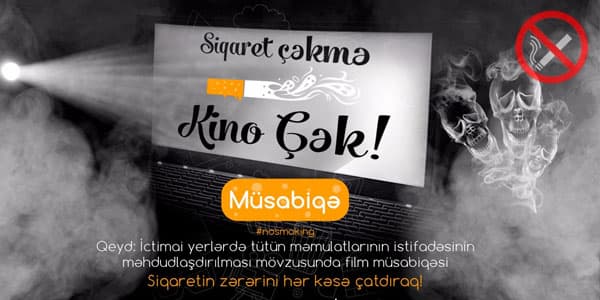 Azərbaycanda “Siqaret çəkmə, kino çək!” mövzusunda qısa film müsabiqəsi elan edilib
