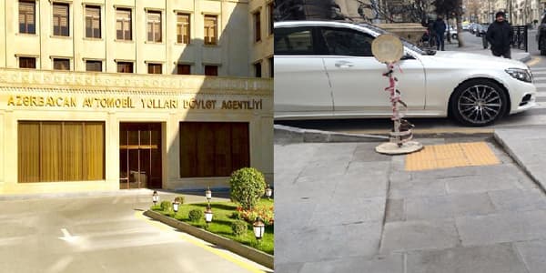 Daha bir məmur avtomobili qayda pozaraq əlillərin yolunu kəsdi (FOTOFAKT)