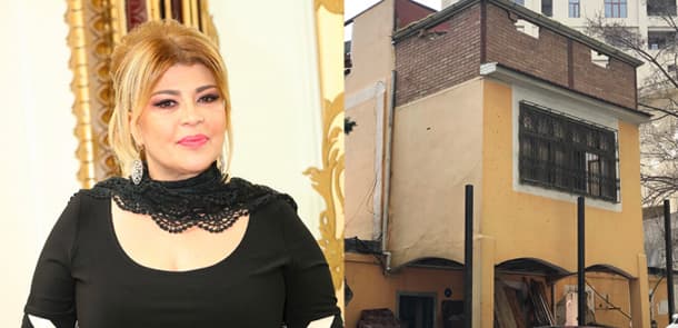 Mətanət İsgəndərlinin 3 mərtəbəli dəbdəbəli villasını sökdülər (FOTOLAR)