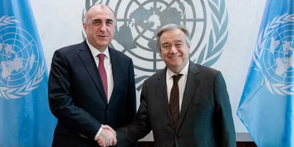 Nyu-Yorkda Qarabağ müzakirəsi: Məmmədyarov BMT-nin Baş katibi ilə görüşdü