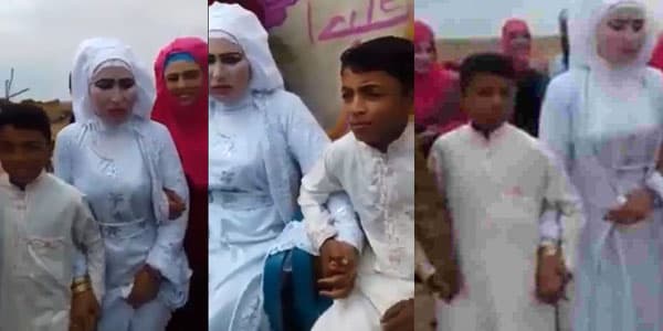 20 yaşlı qızı 10 yaşlı oğlana ərə verdilər: toydan görüntülər (FOTOLAR)
