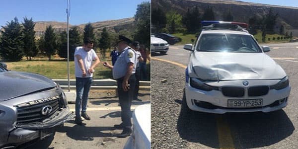 Məşhur müğənni Bakıda "İnfiniti" ilə YPX maşınını əzdi: polis yaralandı (FOTO)