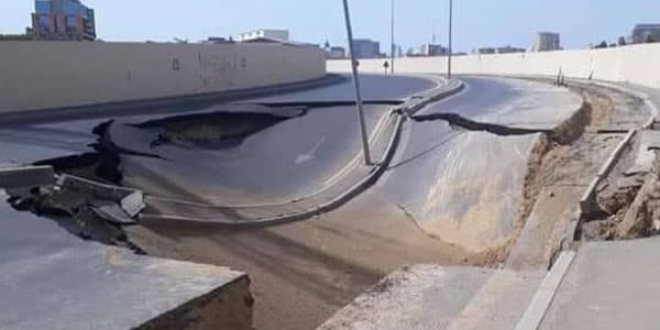 Bakıda çökmüş yolu bərpa edilidi