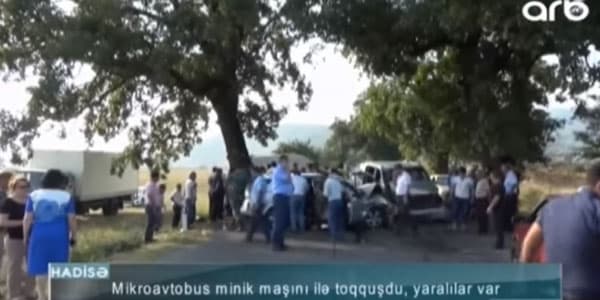 Oğuzda 9 nəfərin xəsarət aldığı qəzanın görüntüləri (VİDEO)