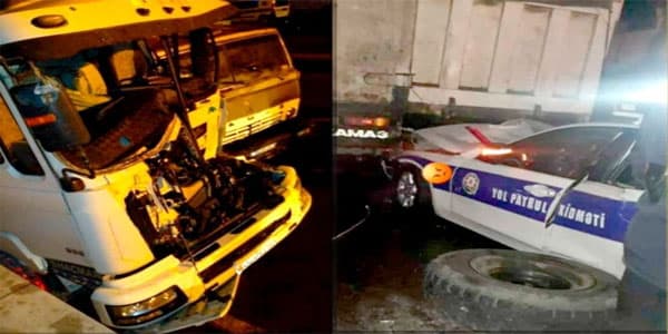 Bakıda ağır qəza: YPX avtomobili 2 yük maşınına çırpıldı (FOTO/VİDEO)