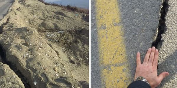 Zəlzələ bölgəsində sürüşmə faktı aşkarlanıb (FOTOLAR)