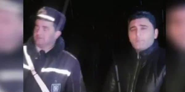 Yol polisləri onları uçuruma düşməkdən xilas etdi (VİDEO)