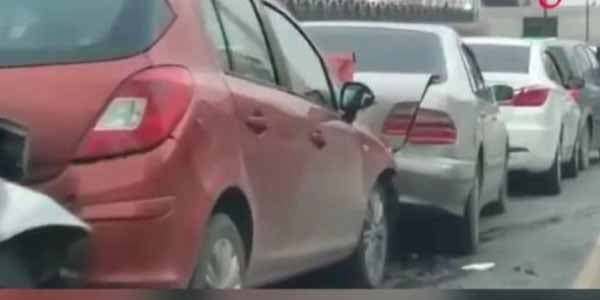 Bakıda 7 avtomobil toqquşdu (VİDEO)