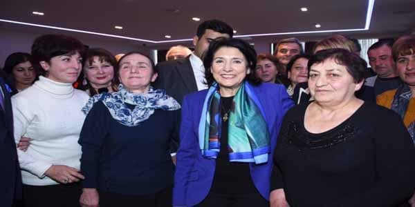 Gürcüstan Prezidenti Qax rayonunda (FOTOLAR)