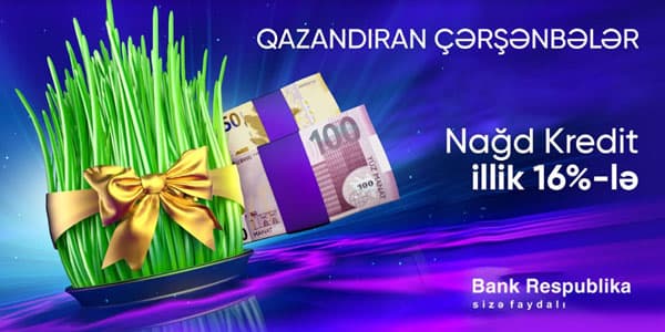 Bank Respublika Torpaq çərşəndəsində kreditlər üzrə faizləri endirəcək! (R)