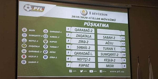 I Divizionda yeni mövsümün püşkü atıldı
