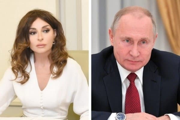 Vladimir Putin Mehriban Əliyevanı təbrik edib