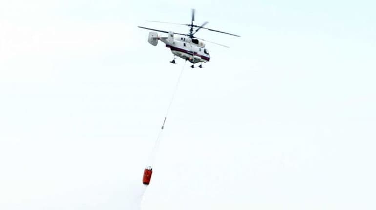Ağsuda yanğın başladı: əraziyə helikopterlər və təyyarə göndərildi