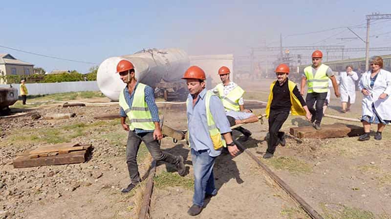 Hacıqabul dəmir yolu qovşağında kompleks mülki müdafiə təlimi keçirildi