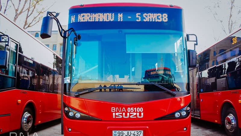 Yeni gətirilən avtobuslar xəttə buraxıldı (FOTOLAR)