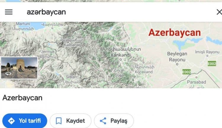 "Google maps"dən Azərbaycana qarşı təxribat (Fotolar)