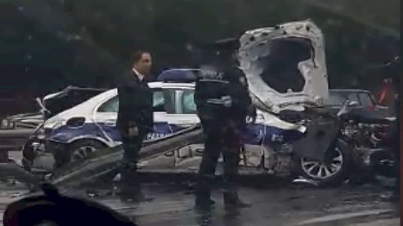 Azərbaycanda yol polisləri qəzaya düşdü  (VİDEO)