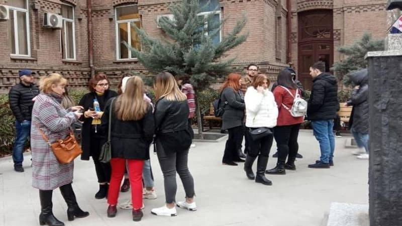 Azərbaycanda təhsil alan gürcülər Tbilisidə aksiya keçirir