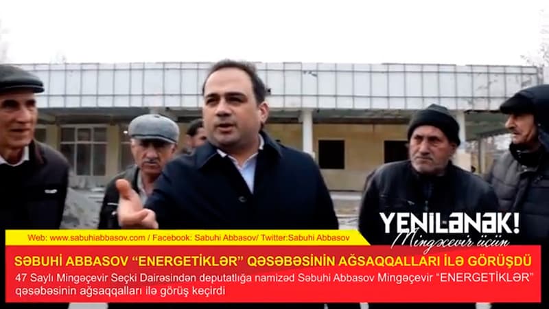 Namizəd Səbuhi Abbasov Mingəçevirdə ağsaqqalların xeyir-duasını aldı (VİDEO)