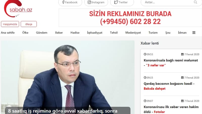 Yeni xəbər saytı fəaliyyətə başladı - Sabah.az