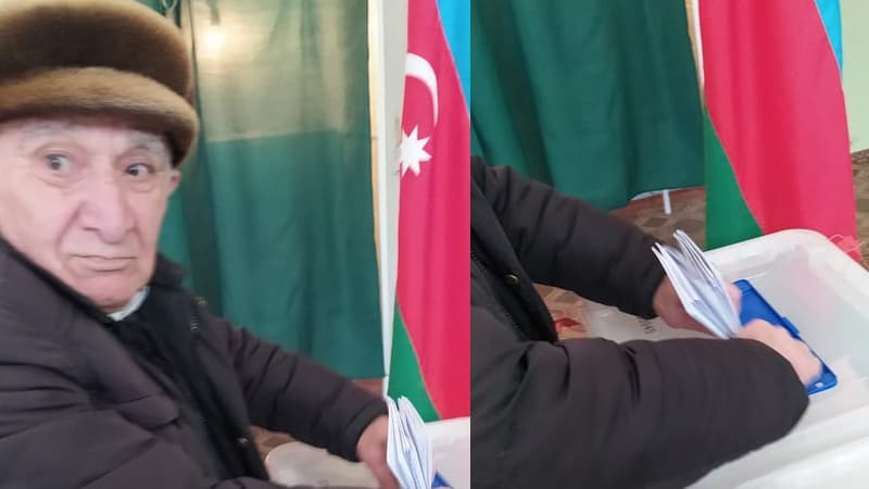 Mingəçevirdə ağsaqqal seçici "iş başında" yaxalandı (FOTOFAKT)