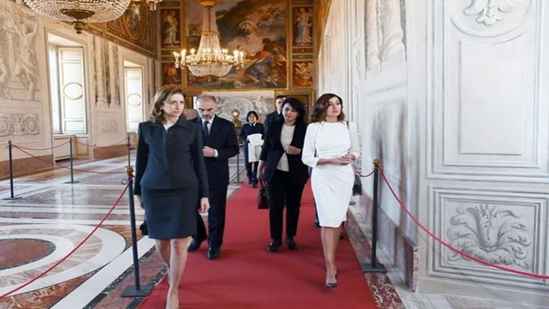 Mehriban Əliyeva İtaliyanın Kuirinale Sarayında (FOTO)